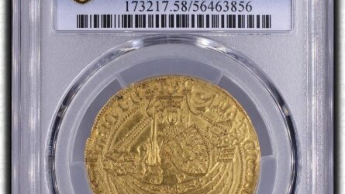 1422～1430年 イギリス ヘンリー6世 ノーブル金貨 PCGS AU58