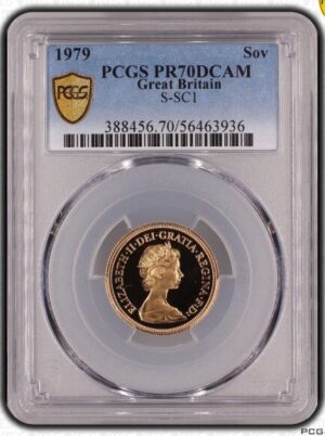 1979年 イギリス エリザベス2世 ソブリン金貨 PCGS PF70