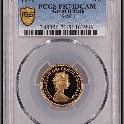 1979年 イギリス エリザベス2世 ソブリン金貨 PCGS PF70 - Sovereign Hub