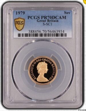 1979年 イギリス エリザベス2世 ソブリン金貨 PCGS PR70DC