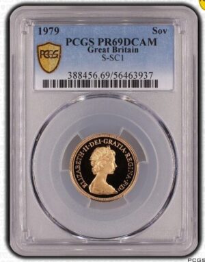 1979年 イギリス エリザベス2世 ソブリン金貨 PCGS PR69DC