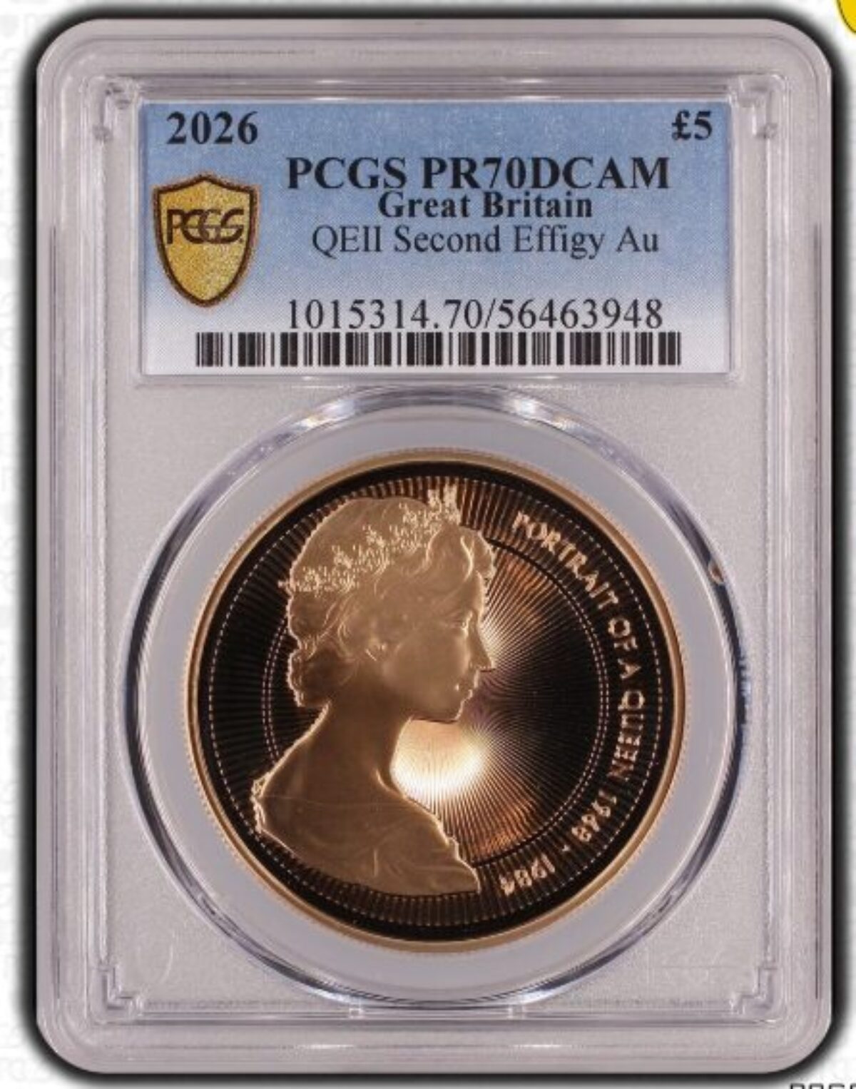 2026年 イギリス エリザベス2世 5ポンド金貨 PCGS PR70DC - Sovereign Hub