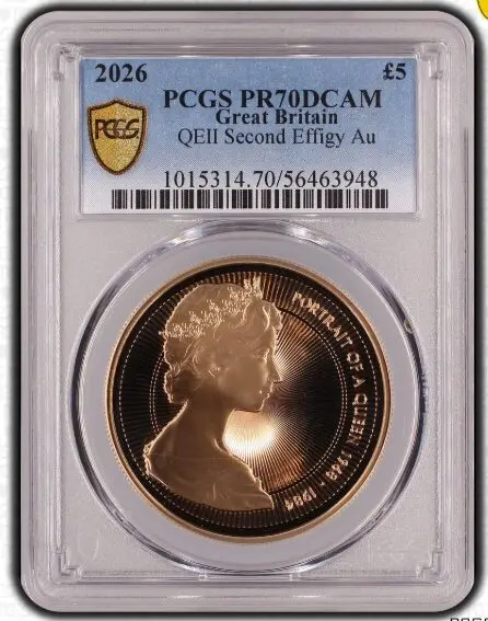 2026年 イギリス エリザベス2世 5ポンド金貨 PCGS PR70DC - Sovereign Hub