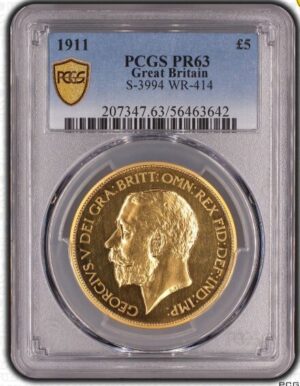 1911年 イギリス ジョージ5世 4枚組プルーフセット PCGS PR63-65
