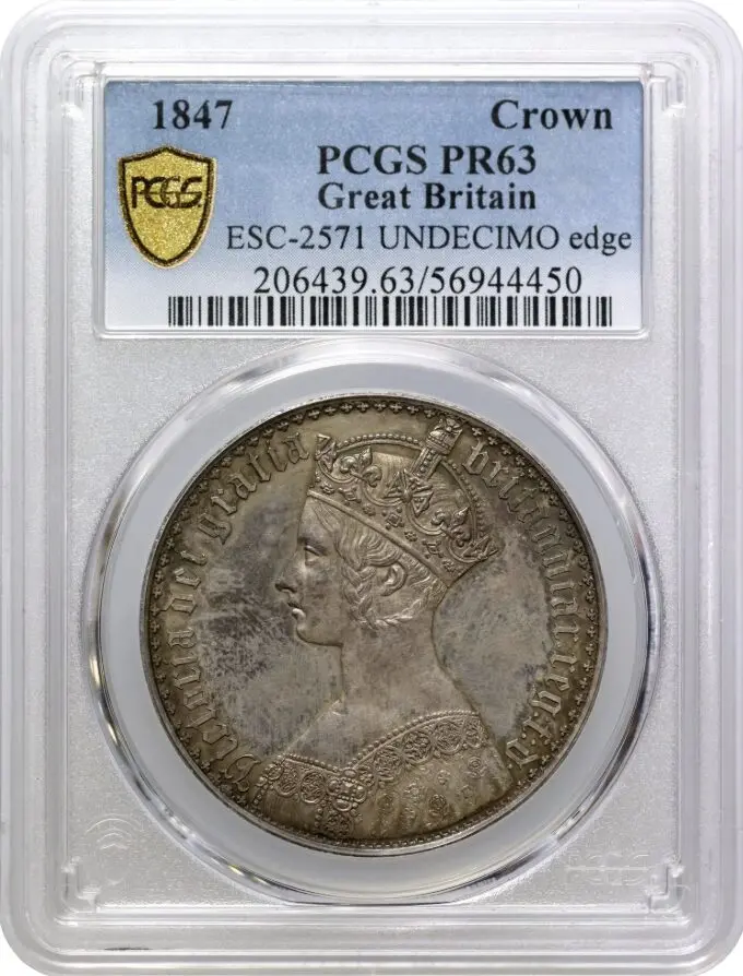 1934年 イギリス ジョージ5世 リースクラウン銀貨 NGC MS64