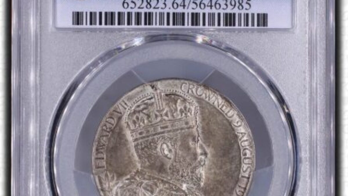 1902年 イギリスエドワード7世 戴冠記念 銀メダル 希少 PCGS SP58