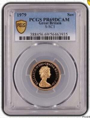 1979年 イギリス エリザベス2世 ソブリン金貨 PCGS PR69DC