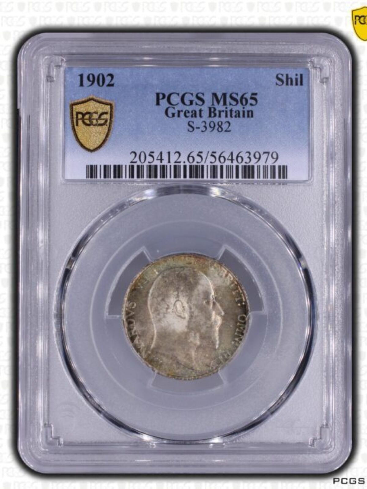 1902年 イギリス エドワード7世 シリング銀貨 PCGS MS65 - Sovereign Hub