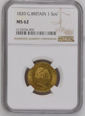 1820 George III Sovereign Gold Coin NGC MS62