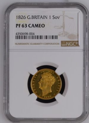 1826 George IV Proof Sovereign Gold Coin NGC PF63 CAM